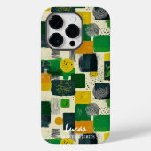 Abstracte groene en gele blokken met aangepaste na Case-Mate iPhone case (Achterkant)