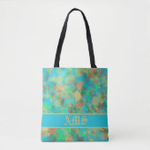 Abstracte groene en gele druppels tote bag (Voorkant)