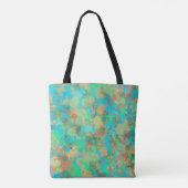 Abstracte groene en gele druppels tote bag (Achterkant)