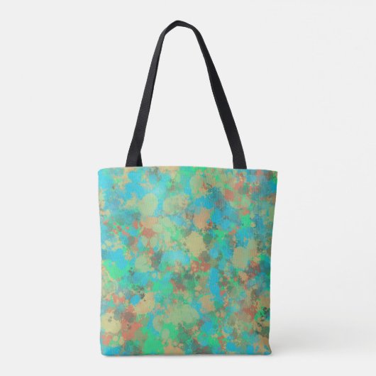 Abstracte groene en gele druppels tote bag (Achterkant)