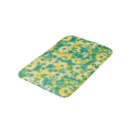 Abstracte Groene en Gele Waterverf Tie Dye Badmat (Gekanteld)