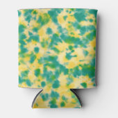 Abstracte Groene en Gele Waterverf Tie Dye Blikjeskoeler (Voorkant)