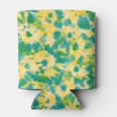 Abstracte Groene en Gele Waterverf Tie Dye Blikjeskoeler (Achterkant)