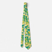 Abstracte Groene en Gele Waterverf Tie Dye Stropdas (Achterkant)