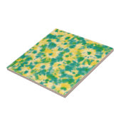 Abstracte Groene en Gele Waterverf Tie Dye Tegeltje (Zijkant)