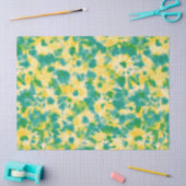 Abstracte Groene en Gele Waterverf Tie Dye Tissuepapier (Craft)