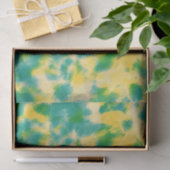 Abstracte Groene en Gele Waterverf Tie Dye Tissuepapier (Geschenk)