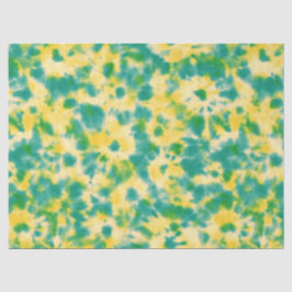 Abstracte Groene en Gele Waterverf Tie Dye Tissuepapier