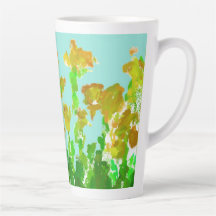 Abstracte groene en gouden bloemrijke hoge Latte-m