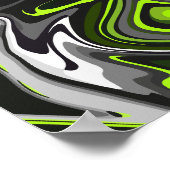 Abstracte groene en grijze vloeistofkunst met gedu poster (Hoek)