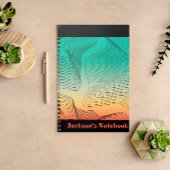 Abstracte groene en Oranje Gradient Spiral Notitie Notitieboek