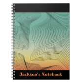 Abstracte groene en Oranje Gradient Spiral Notitie Notitieboek (Voorkant)