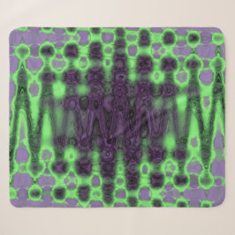 Abstracte groene en paarse golvende tie-dye wolken sherpa deken
