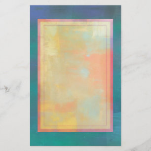 Abstracte Groene en Paarse Sereniteit Briefpapier