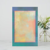 Abstracte Groene en Paarse Sereniteit Briefpapier (Staand voorkant)