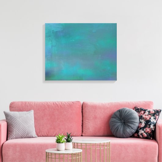 Abstracte Groene en Paarse Sereniteit Canvas Afdruk (Insitu (Woonkamer))