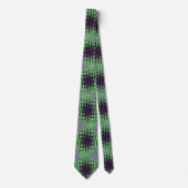 Abstracte groene en Paarse Wavy atoomwolken Stropdas (Voorkant)