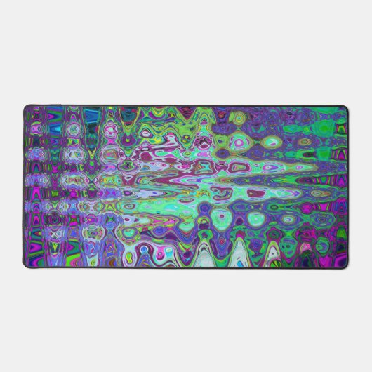 Abstracte Groene en Paarse Wavy Mozaïek Retro Bureaumat (Voorkant)