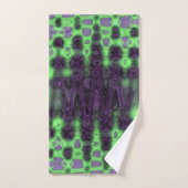 Abstracte groene en Paarse Wavy Tie Dye Clouds Bad Handdoek (Handdoek)