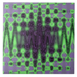 Abstracte groene en Paarse Wavy Tie Dye Clouds Tegeltje