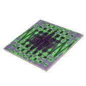 Abstracte groene en Paarse Wavy Tie Dye Clouds Tegeltje (Zijkant)