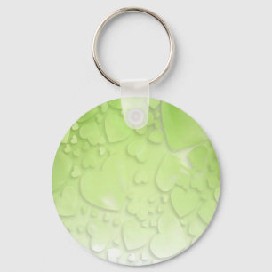 Abstracte groene en witte harten sleutelhanger