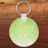 Abstracte groene en witte harten sleutelhanger (Voorkant)