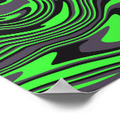 Abstracte groene en zwarte wervelende kunst poster (Hoek)