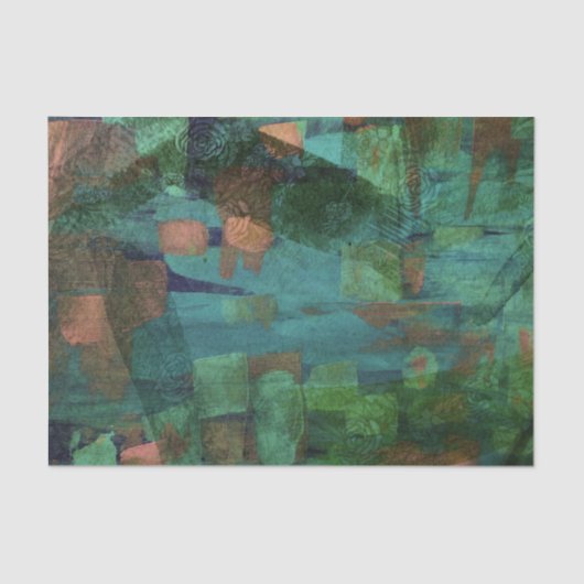 Abstracte groene Floral Natuur Lovers Forrest Tissuepapier (Voorkant)