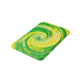 Abstracte groene gele spiraal kunst badmat (Gekanteld)