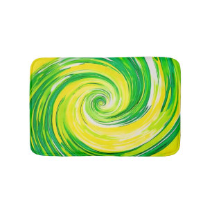Abstracte groene gele spiraal kunst badmat