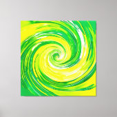 Abstracte groene gele spiraal kunst canvas afdruk (Voorkant)