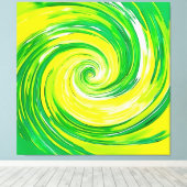 Abstracte groene gele spiraal kunst canvas afdruk (Insitu (Houten vloer))