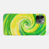Abstracte groene gele spiraal kunst Case-Mate iPhone case (Achterkant (horizontaal))