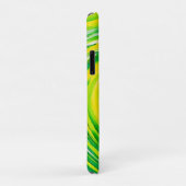 Abstracte groene gele spiraal kunst Case-Mate iPhone case (Achterkant/rechts)
