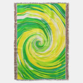 Abstracte groene gele spiraal kunst deken (Voorkant Verticaal)