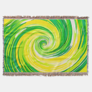 Abstracte groene gele spiraal kunst deken