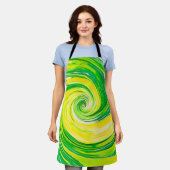 Abstracte groene gele spiraal kunst schort (Gedragen)