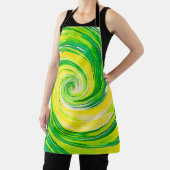 Abstracte groene gele spiraal kunst schort (Insitu)