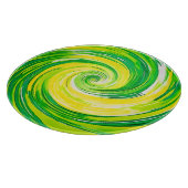 Abstracte groene gele spiraal kunst snijplank (Hoek)
