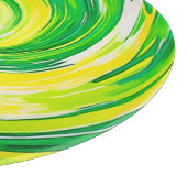Abstracte groene gele spiraal kunst snijplank (Hoek)