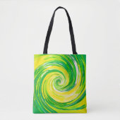 Abstracte groene gele spiraal kunst tote bag (Voorkant)