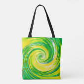 Abstracte groene gele spiraal kunst tote bag (Achterkant)