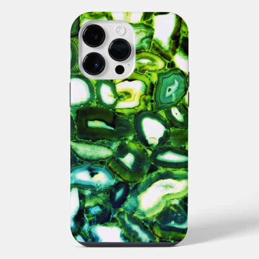 Abstracte groene geode, groene gemstone iPhone hoesje (Achterkant)