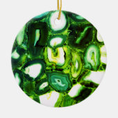 Abstracte groene geode, groene gemstone keramisch ornament (Voorkant)