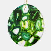 Abstracte groene geode, groene gemstone keramisch ornament (Links)