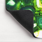 Abstracte groene geode, groene gemstone muismat (Hoek)
