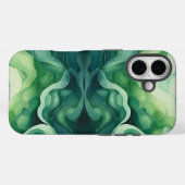 Abstracte groene golven Apple iPhone 16 stoer Hoes (Achterkant (horizontaal))