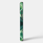 Abstracte groene golven Apple iPhone 16 stoer Hoes (Achterkant / Links)
