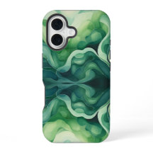 Abstracte groene golven Apple iPhone 16 stoer Hoes